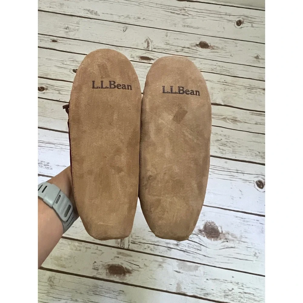 L.L.Bean Wicked Good Moccasins Purple Suede Shearling Kids 4
